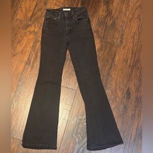 Levi's 726 Flare Jeans Womens Sz 26 Black Mid Rise Stretch Denim
